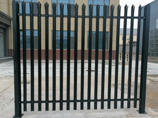 Customized heavy duty palisade fence panels D and W type head top palisade fencing