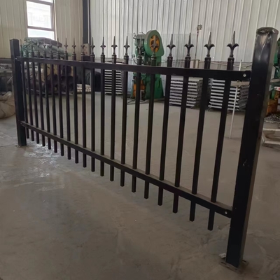Wholesale 6ftx8ft garden black metal fences anti rust galvanized steel fence
